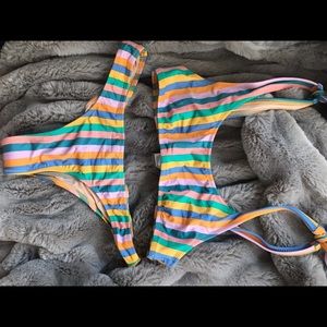 Multicolored J Crew Striped Bikini